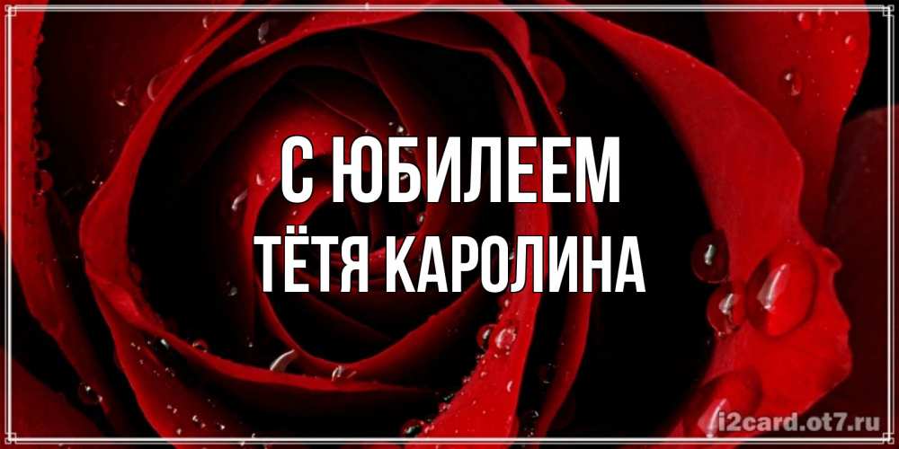 Открытка на каждый день с именем, Тётя-Каролина С юбилеем крупная бордовая роза Прикольная открытка с пожеланием онлайн скачать бесплатно 