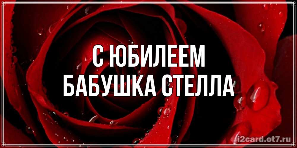 Открытка на каждый день с именем, Бабушка-Стелла С юбилеем крупная бордовая роза Прикольная открытка с пожеланием онлайн скачать бесплатно 