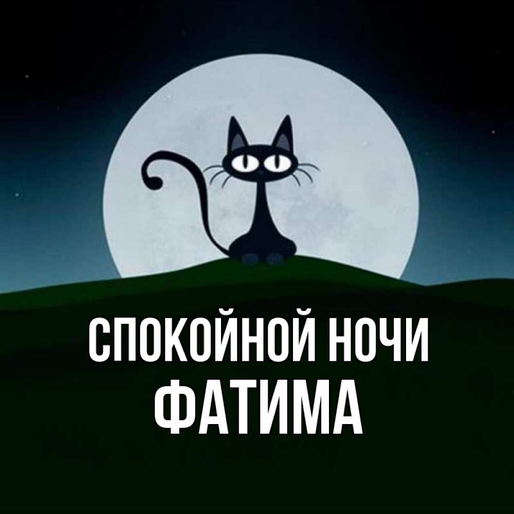 Открытка на каждый день с именем, Фатима Спокойной ночи хорошо выспаться ночью и без кошмаров Прикольная открытка с пожеланием онлайн скачать бесплатно 