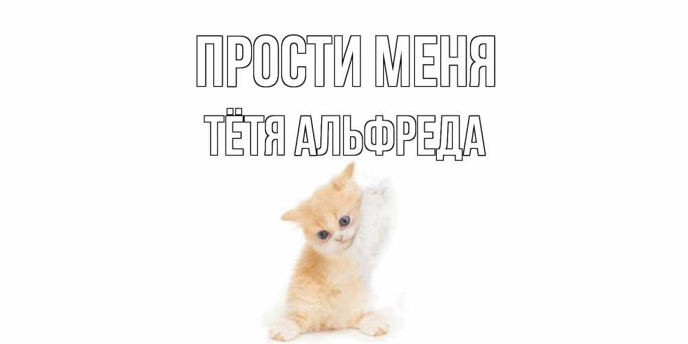 Открытка на каждый день с именем, Тётя-Альфреда Прости меня кот Прикольная открытка с пожеланием онлайн скачать бесплатно 