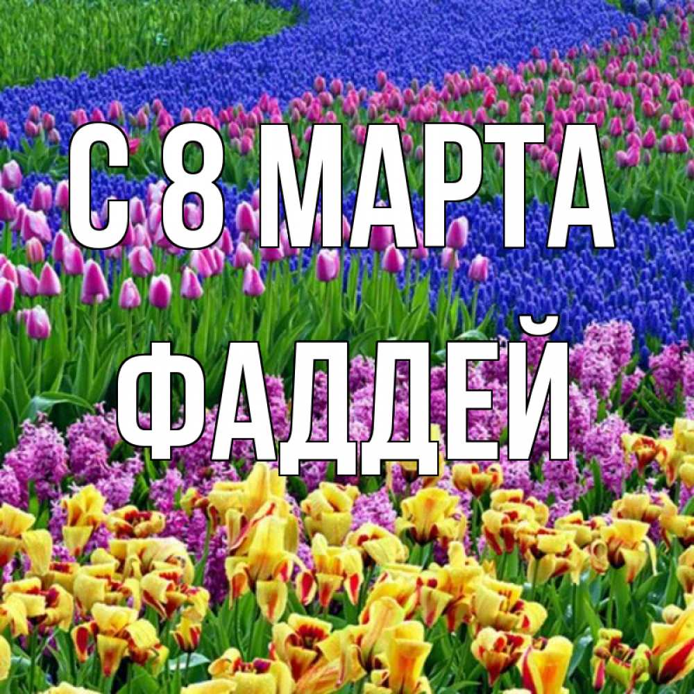 Открытка на каждый день с именем, Фаддей С 8 МАРТА цветы Прикольная открытка с пожеланием онлайн скачать бесплатно 