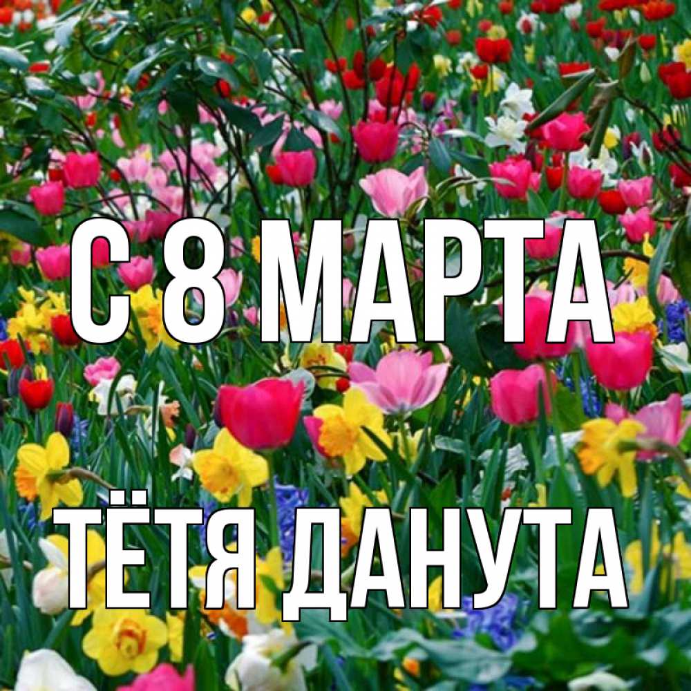 Открытка на каждый день с именем, Тётя-Данута С 8 МАРТА с международным женским днем поздравления для женщины Прикольная открытка с пожеланием онлайн скачать бесплатно 