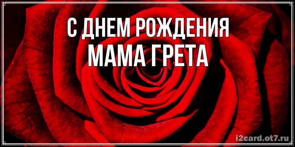 Открытка на каждый день с именем, Мама-Грета С днем рождения алая роза Прикольная открытка с пожеланием онлайн скачать бесплатно 