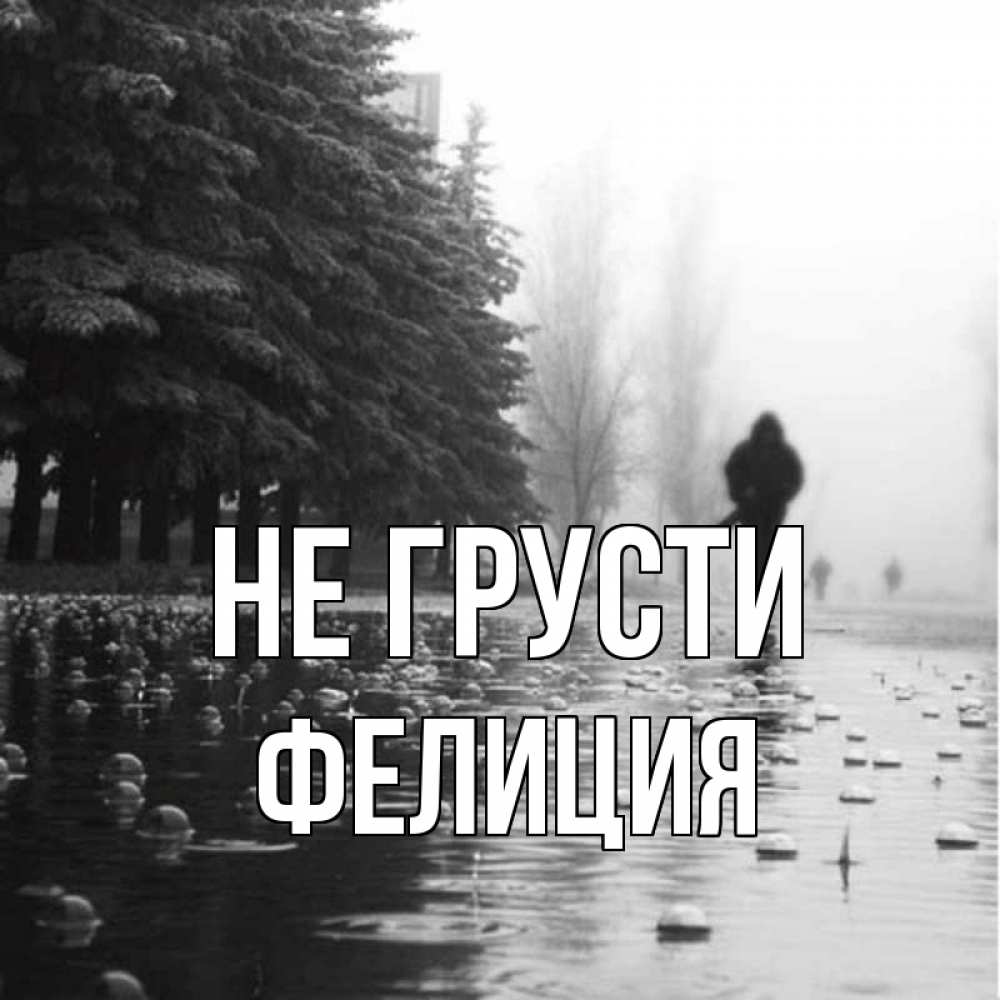 Открытка на каждый день с именем, Фелиция Не грусти улица под дождем Прикольная открытка с пожеланием онлайн скачать бесплатно 