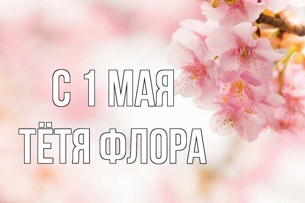 Открытка на каждый день с именем, Тётя-Флора С 1 мая С 1 мая Прикольная открытка с пожеланием онлайн скачать бесплатно 