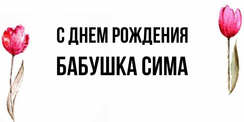Открытка на каждый день с именем, Бабушка-Сима С днем рождения открытки акварелью с цветами Прикольная открытка с пожеланием онлайн скачать бесплатно 