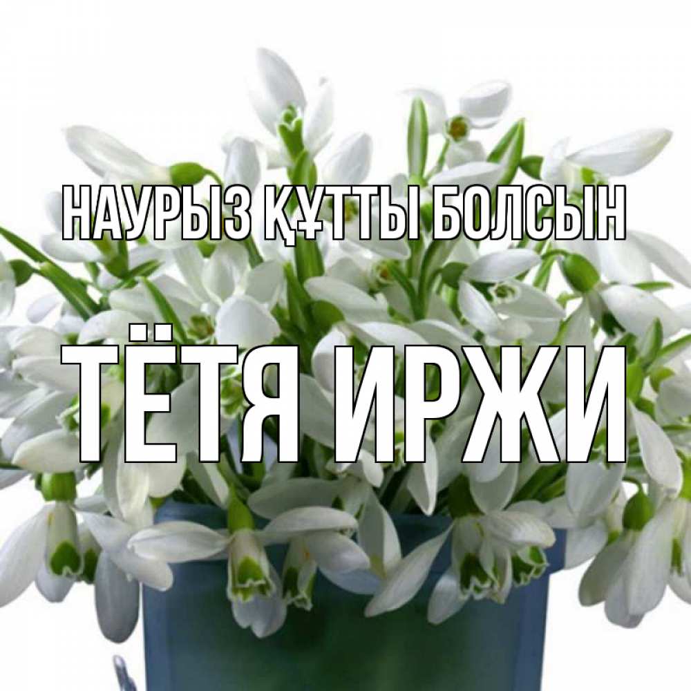Открытка на каждый день с именем, Тётя-Иржи Наурыз құтты болсын цветы к наурызу Прикольная открытка с пожеланием онлайн скачать бесплатно 