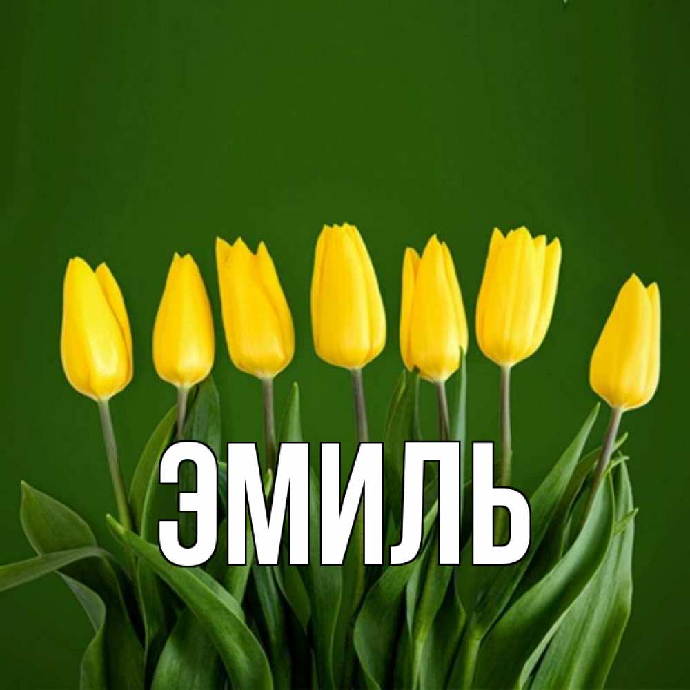 Днем рождения, открытка с именем эмиль