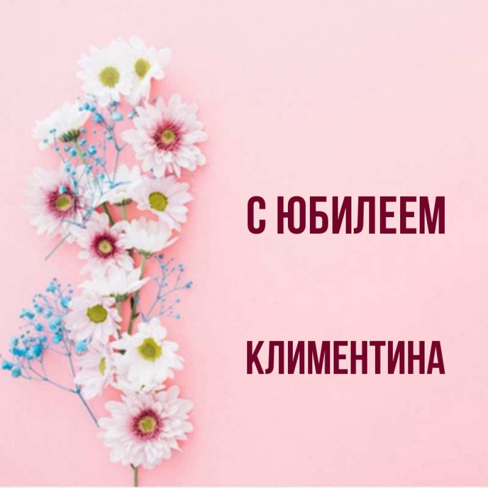Открытка на каждый день с именем, Климентина С юбилеем Родная моя с днем рождения тебя картинка с цветами белыми и голубыми Прикольная открытка с пожеланием онлайн скачать бесплатно 