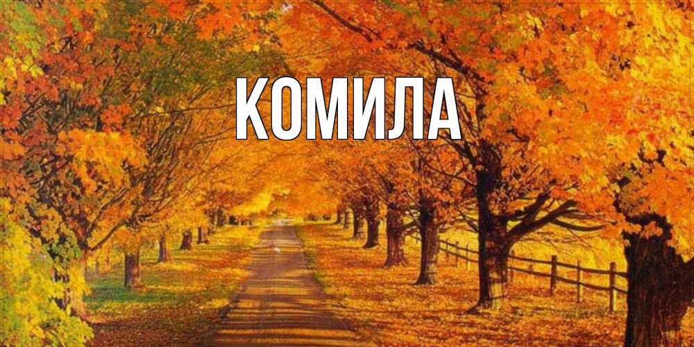 Открытка на каждый день с именем, Комила Главная деревья с осенними листьями Прикольная открытка с пожеланием онлайн скачать бесплатно 
