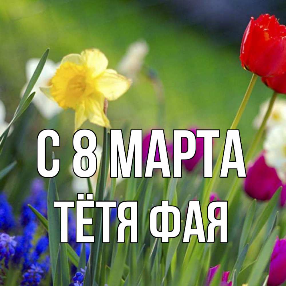 Открытка на каждый день с именем, Тётя-Фая С 8 марта международный женский день 3 Прикольная открытка с пожеланием онлайн скачать бесплатно 