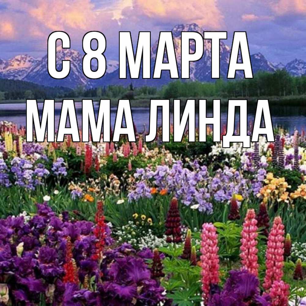 Открытка на каждый день с именем, Мама-Линда С 8 МАРТА международный женский день Прикольная открытка с пожеланием онлайн скачать бесплатно 