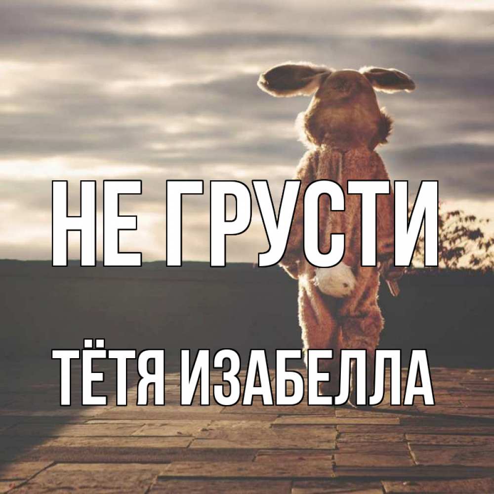 Открытка на каждый день с именем, Тётя-Изабелла Не грусти со спины Прикольная открытка с пожеланием онлайн скачать бесплатно 