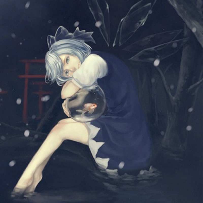 Открытка девочка скучает  рыбка в аквариуме  Я по тебе скучаю 