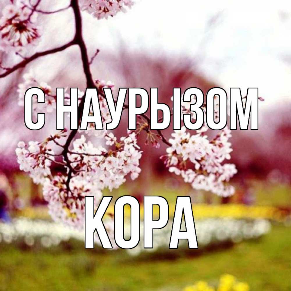 Открытка на каждый день с именем, Кора С наурызом яблоня Прикольная открытка с пожеланием онлайн скачать бесплатно 