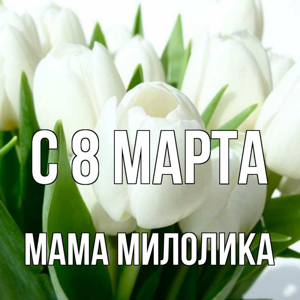 Открытка на каждый день с именем, Мама-Милолика С 8 МАРТА цветы Прикольная открытка с пожеланием онлайн скачать бесплатно 