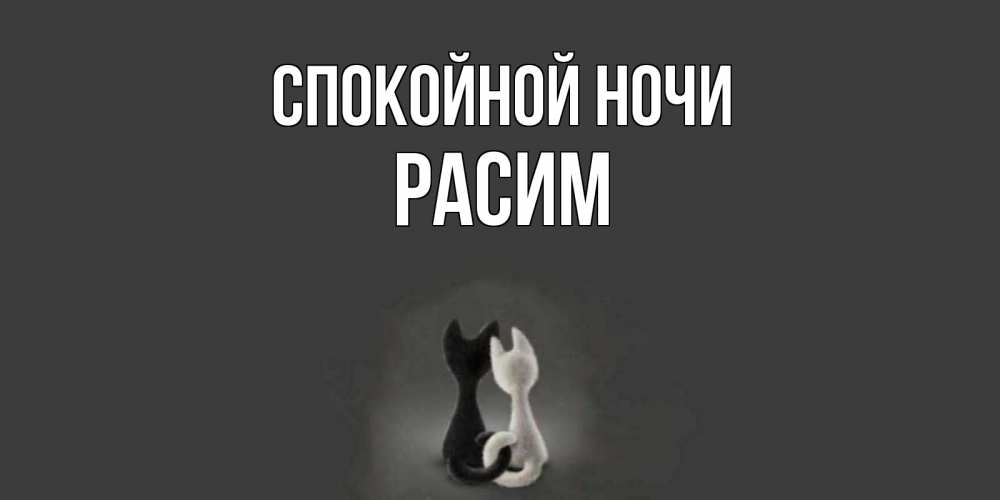 Открытка на каждый день с именем, Расим Спокойной ночи коты Прикольная открытка с пожеланием онлайн скачать бесплатно 