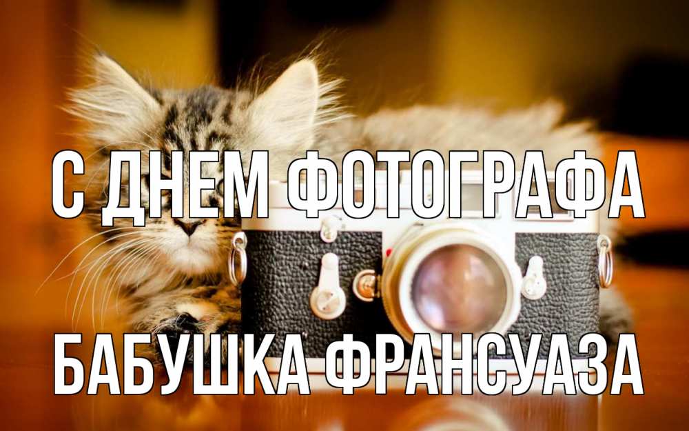 Открытка на каждый день с именем, Бабушка-Франсуаза С днем фотографа с днем фотографа Прикольная открытка с пожеланием онлайн скачать бесплатно 