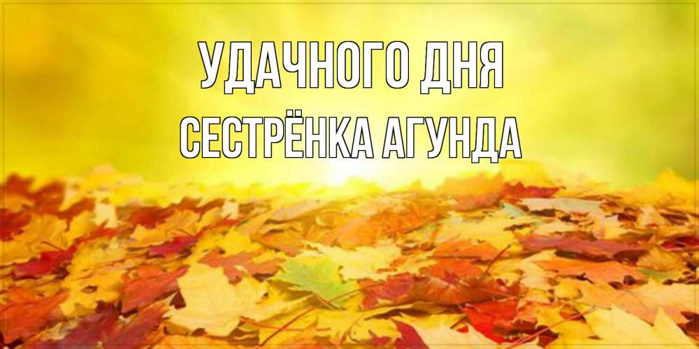 Открытка на каждый день с именем, Сестрёнка-Агунда Удачного дня пожелания удачного дня Прикольная открытка с пожеланием онлайн скачать бесплатно 