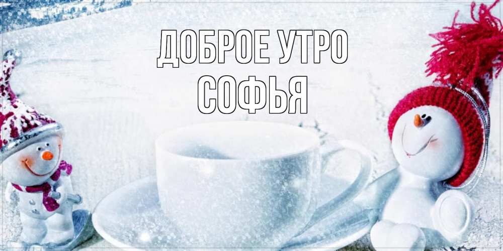 Открытка на каждый день с именем, Софья Доброе утро чаша замерзшая Прикольная открытка с пожеланием онлайн скачать бесплатно 