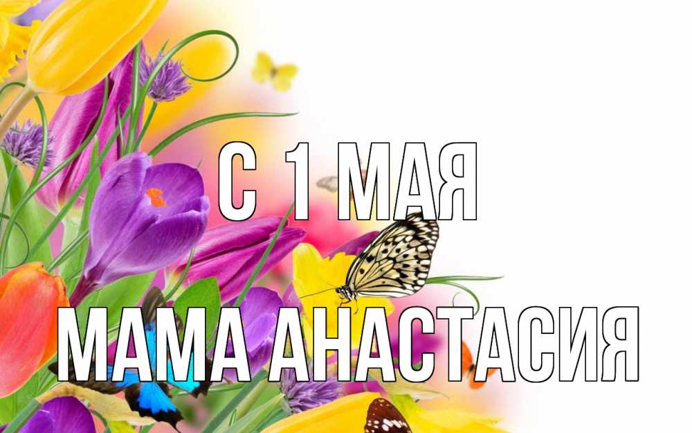 Открытка на каждый день с именем, Мама-Анастасия С 1 мая С 1 мая Прикольная открытка с пожеланием онлайн скачать бесплатно 