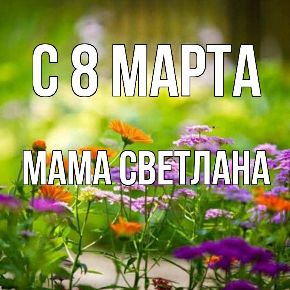 Открытка на каждый день с именем, Мама-Светлана С 8 МАРТА цветы Прикольная открытка с пожеланием онлайн скачать бесплатно 