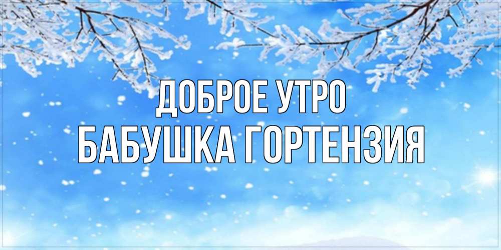 Открытка на каждый день с именем, Бабушка-Гортензия Доброе утро снег изморозь и зима Прикольная открытка с пожеланием онлайн скачать бесплатно 