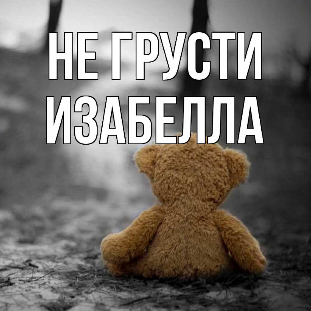 Открытка на каждый день с именем, Изабелла Не грусти медведь со спин Прикольная открытка с пожеланием онлайн скачать бесплатно 