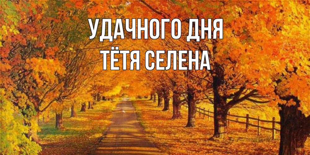 Открытка на каждый день с именем, Тётя-Селена Удачного дня деревья с осенними листьями Прикольная открытка с пожеланием онлайн скачать бесплатно 