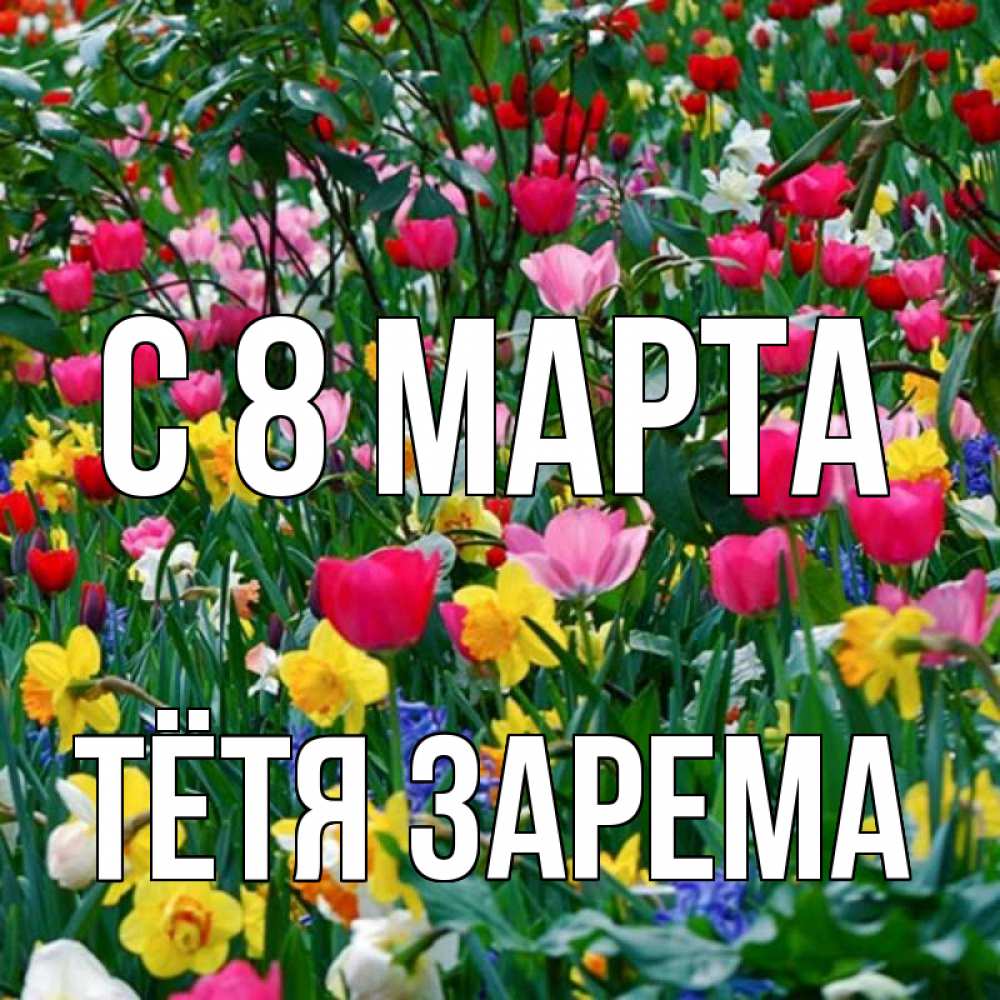 Открытка на каждый день с именем, Тётя-Зарема С 8 марта с международным женским днем поздравления для женщины Прикольная открытка с пожеланием онлайн скачать бесплатно 