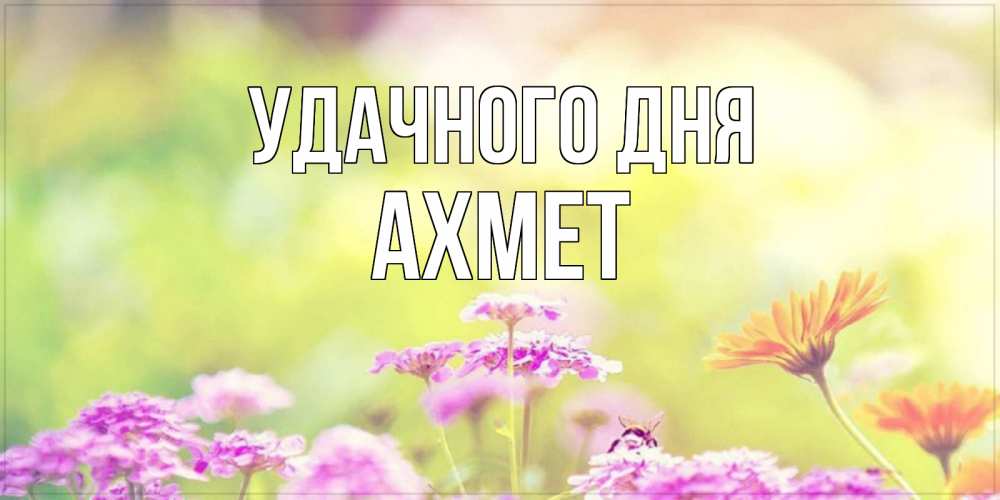 Открытка на каждый день с именем, Ахмет Удачного дня красивая открытка с летней темой Прикольная открытка с пожеланием онлайн скачать бесплатно 