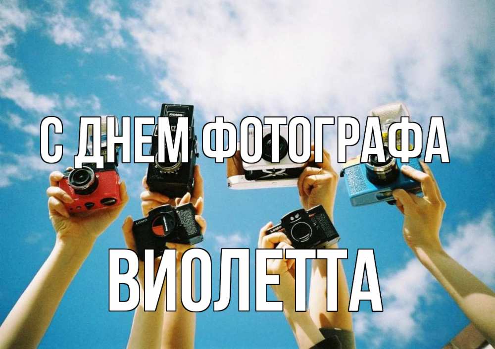 Открытка на каждый день с именем, Виолетта С днем фотографа с днем фотографа Прикольная открытка с пожеланием онлайн скачать бесплатно 