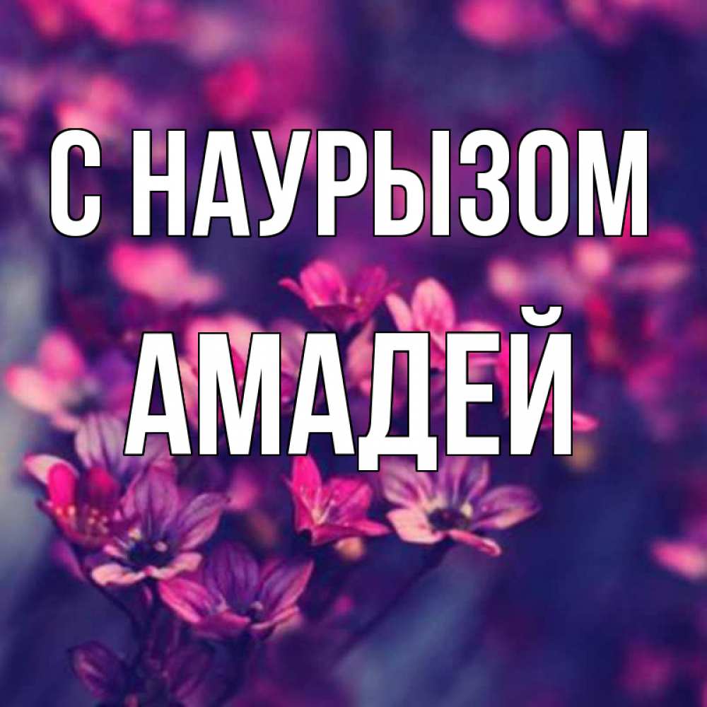 Открытка на каждый день с именем, Амадей С наурызом небольшие цветы 1 Прикольная открытка с пожеланием онлайн скачать бесплатно 