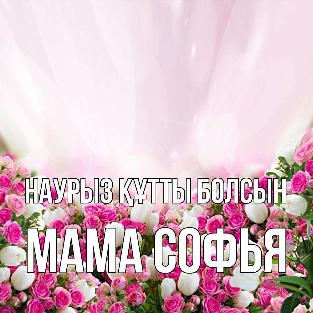Открытка на каждый день с именем, Мама-Софья Наурыз құтты болсын под снегом Прикольная открытка с пожеланием онлайн скачать бесплатно 