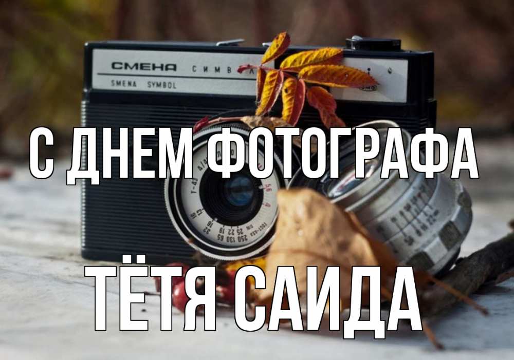 Открытка на каждый день с именем, Тётя-Саида С днем фотографа с днем фотографа Прикольная открытка с пожеланием онлайн скачать бесплатно 
