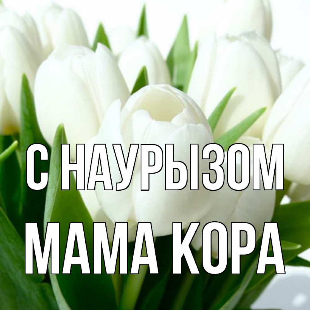 Открытка на каждый день с именем, Мама-Кора С наурызом цветы Прикольная открытка с пожеланием онлайн скачать бесплатно 