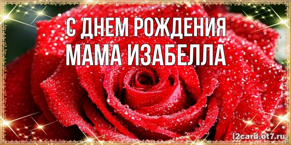 Открытка на каждый день с именем, Мама-Изабелла С днем рождения роса и роза. открытка с красивой розой Прикольная открытка с пожеланием онлайн скачать бесплатно 