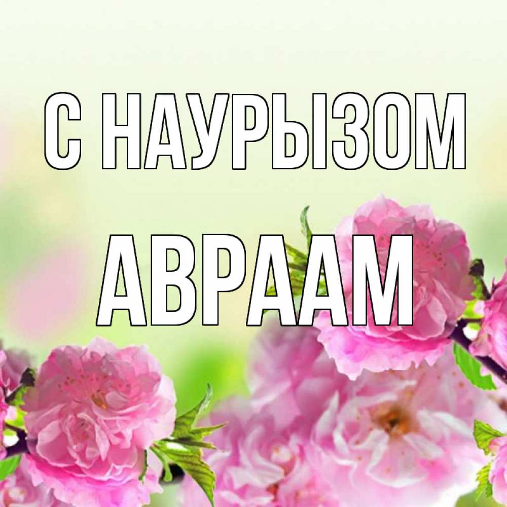Открытка на каждый день с именем, Авраам С наурызом цветы Прикольная открытка с пожеланием онлайн скачать бесплатно 