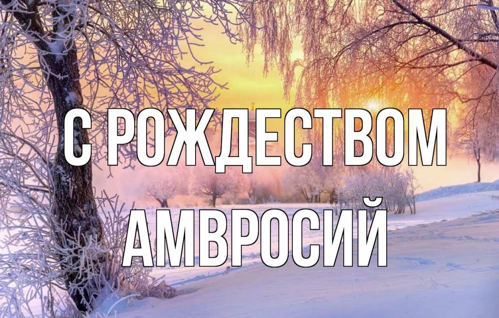 Открытка на каждый день с именем, Амвросий С рождеством рождество, лес, зима 1 Прикольная открытка с пожеланием онлайн скачать бесплатно 