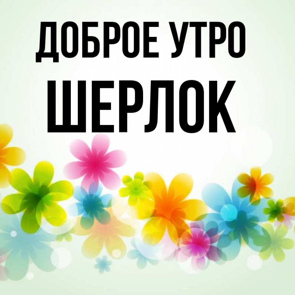 Открытка на каждый день с именем, Шерлок Доброе утро позитивные цветочки Прикольная открытка с пожеланием онлайн скачать бесплатно 