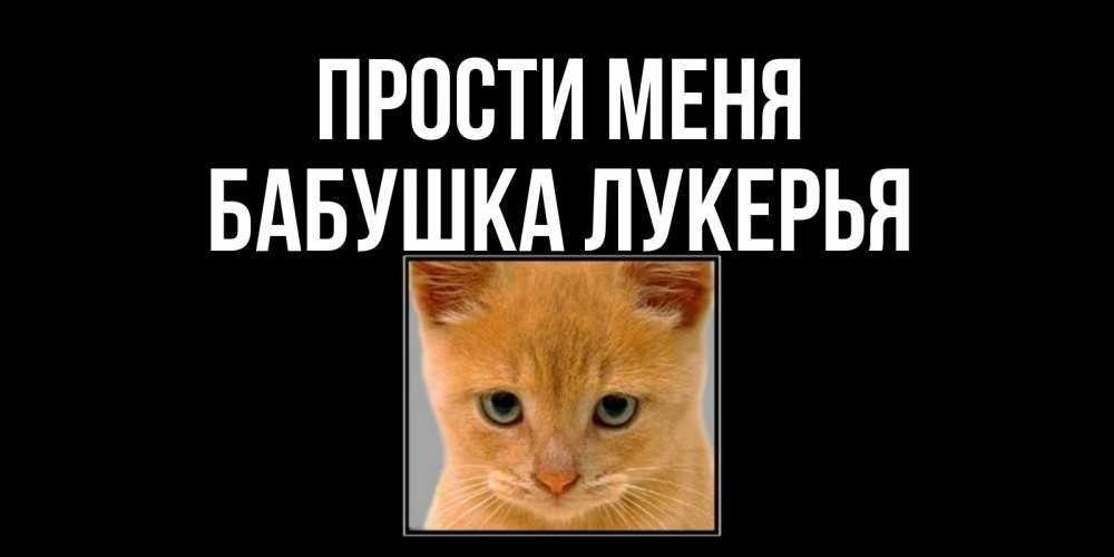 Открытка на каждый день с именем, Бабушка-Лукерья Прости меня рыжий грустный кот просит прощения Прикольная открытка с пожеланием онлайн скачать бесплатно 