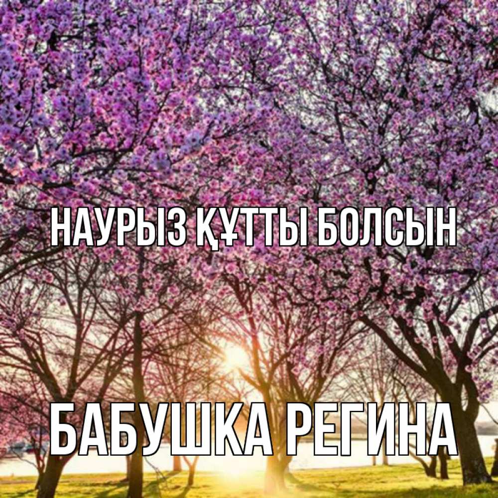 Открытка на каждый день с именем, Бабушка-Регина Наурыз құтты болсын наурыз Прикольная открытка с пожеланием онлайн скачать бесплатно 