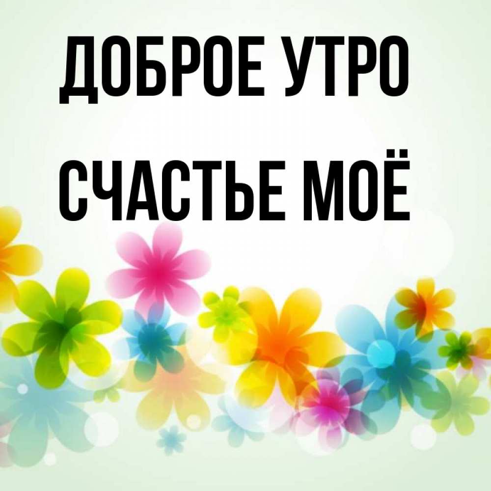 Открытка на каждый день с именем, счастье-моё Доброе утро позитивные цветочки Прикольная открытка с пожеланием онлайн скачать бесплатно 