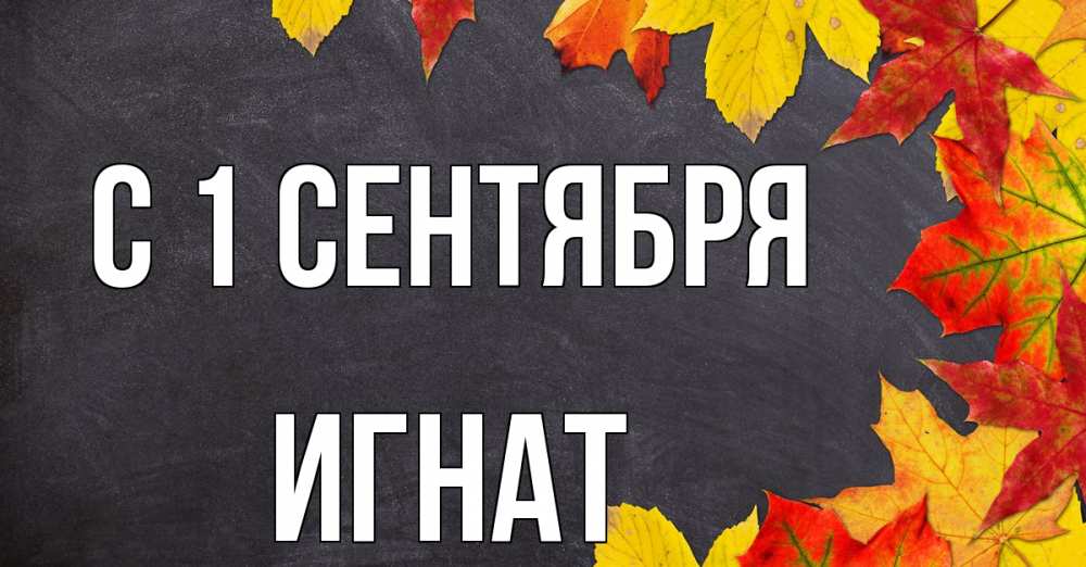 Открытка на каждый день с именем, Игнат С 1 сентября с днем знаний Прикольная открытка с пожеланием онлайн скачать бесплатно 