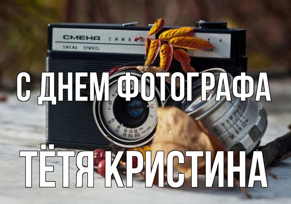 Открытка на каждый день с именем, Тётя-Кристина С днем фотографа с днем фотографа Прикольная открытка с пожеланием онлайн скачать бесплатно 