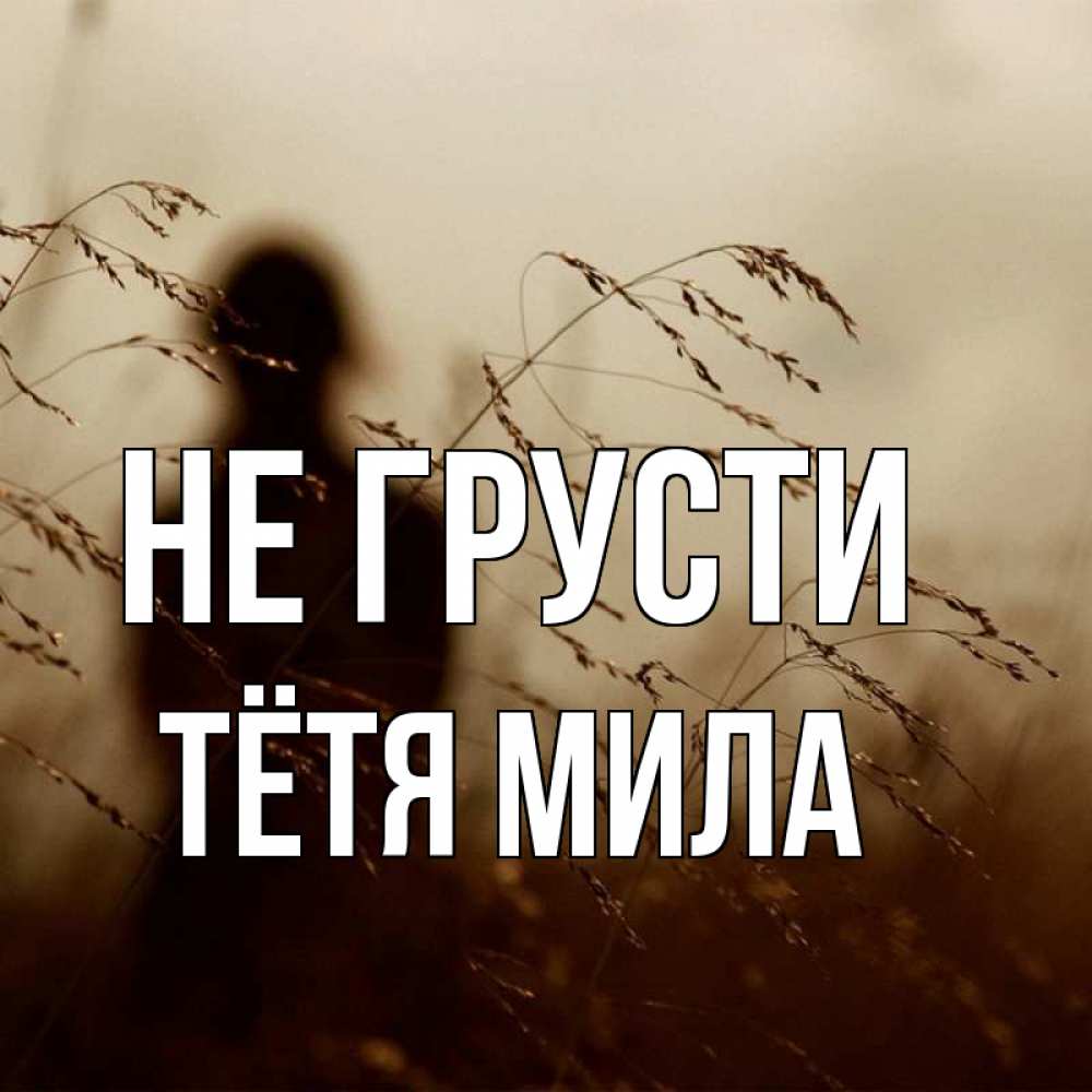 Открытка на каждый день с именем, Тётя-Мила Не грусти грусть Прикольная открытка с пожеланием онлайн скачать бесплатно 