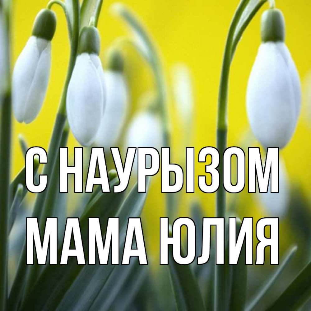 Открытка на каждый день с именем, Мама-Юлия С наурызом весенние цветы Прикольная открытка с пожеланием онлайн скачать бесплатно 