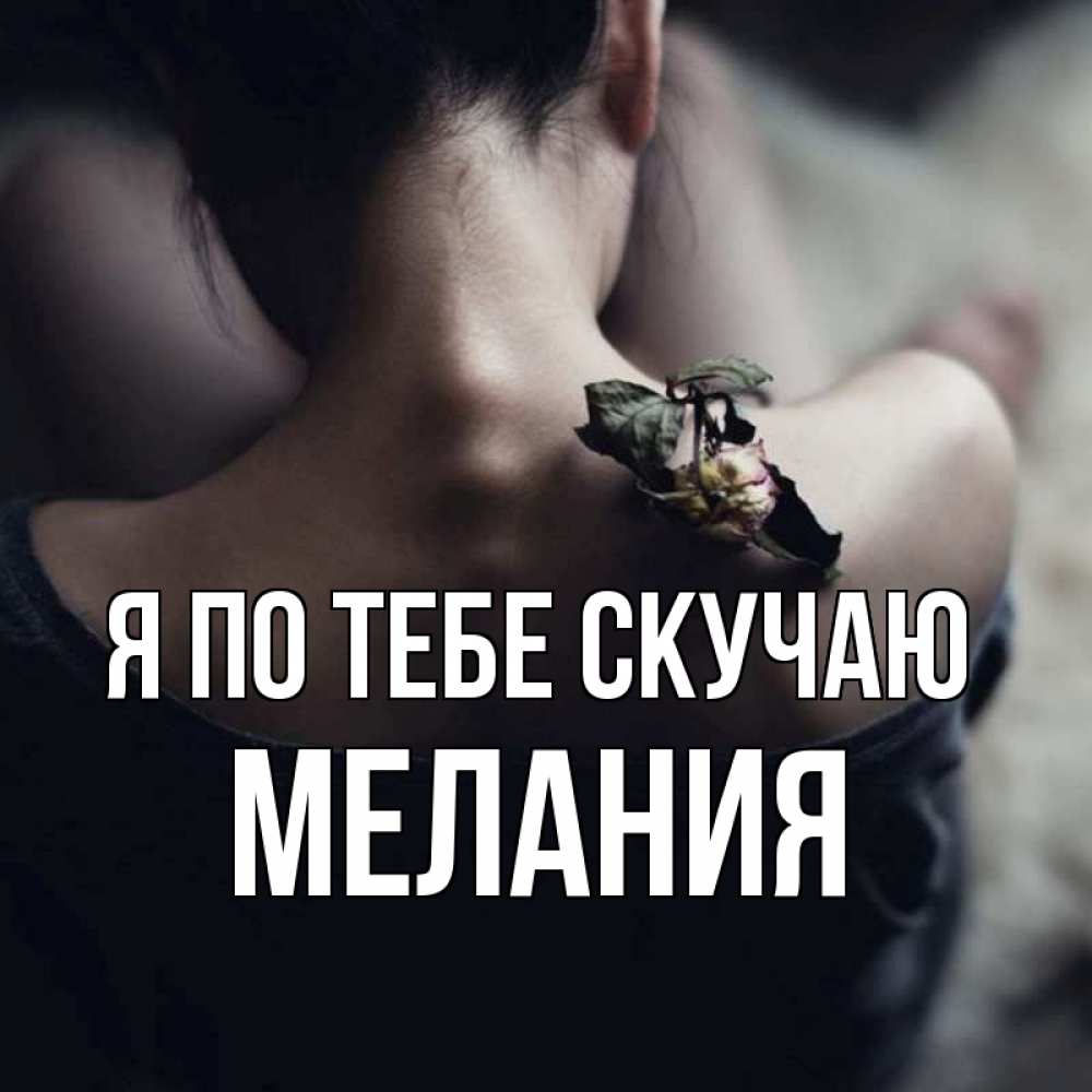 Открытка на каждый день с именем, Мелания Я по тебе скучаю засох цветок Прикольная открытка с пожеланием онлайн скачать бесплатно 