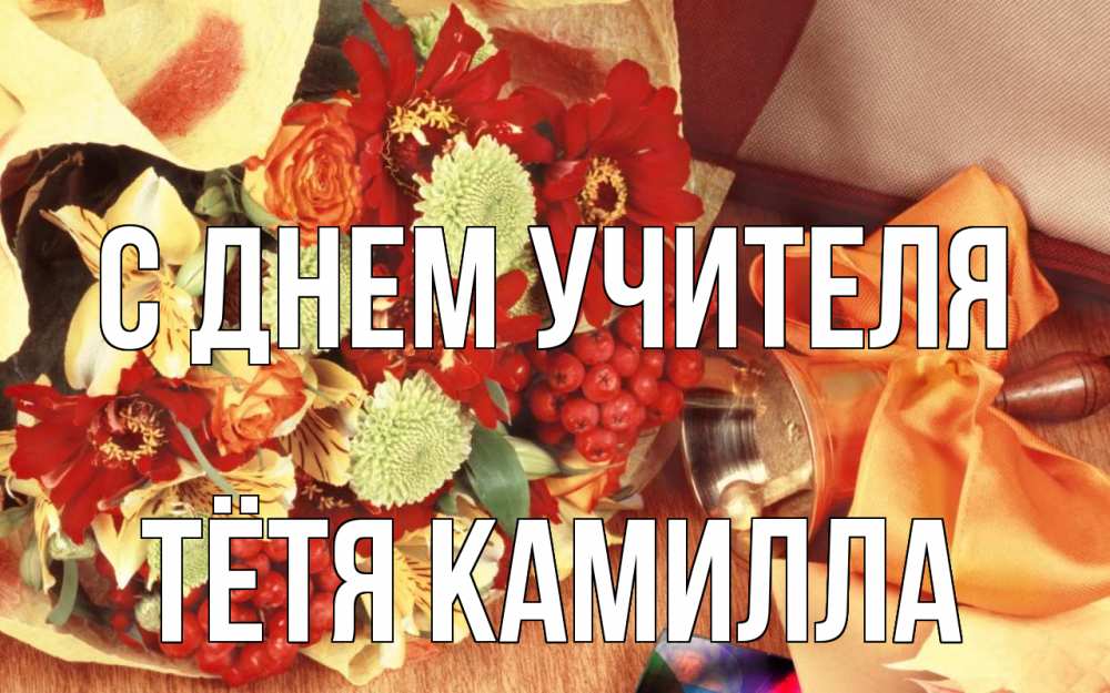 Открытка на каждый день с именем, Тётя-Камилла С днем учителя с днем учителя 1 Прикольная открытка с пожеланием онлайн скачать бесплатно 