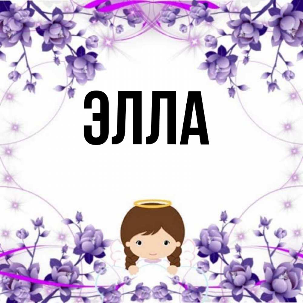 Открытка на каждый день с именем, Элла Главная с именинами в рамочке Прикольная открытка с пожеланием онлайн скачать бесплатно 